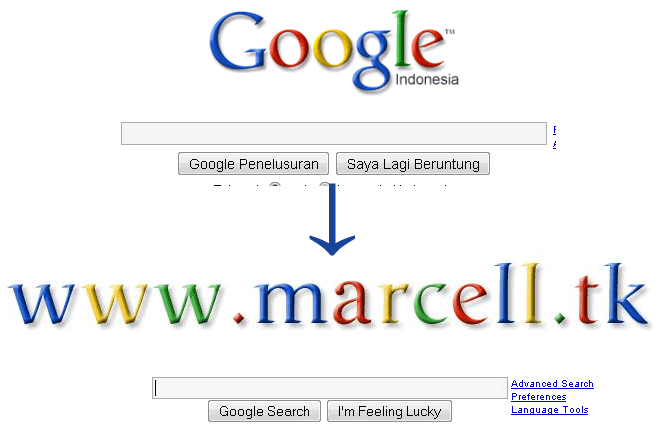Trik Menggubah Nama Google di Search Engine Google