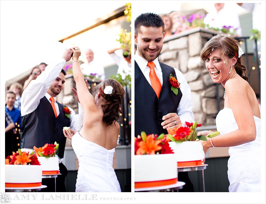 Salt Lake City Garden Wedding, Red & Orange
