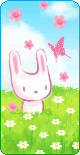 Kawaii Bunny GIF photo: Kawaii Bunny In Fields GIF bunnyfly.gif