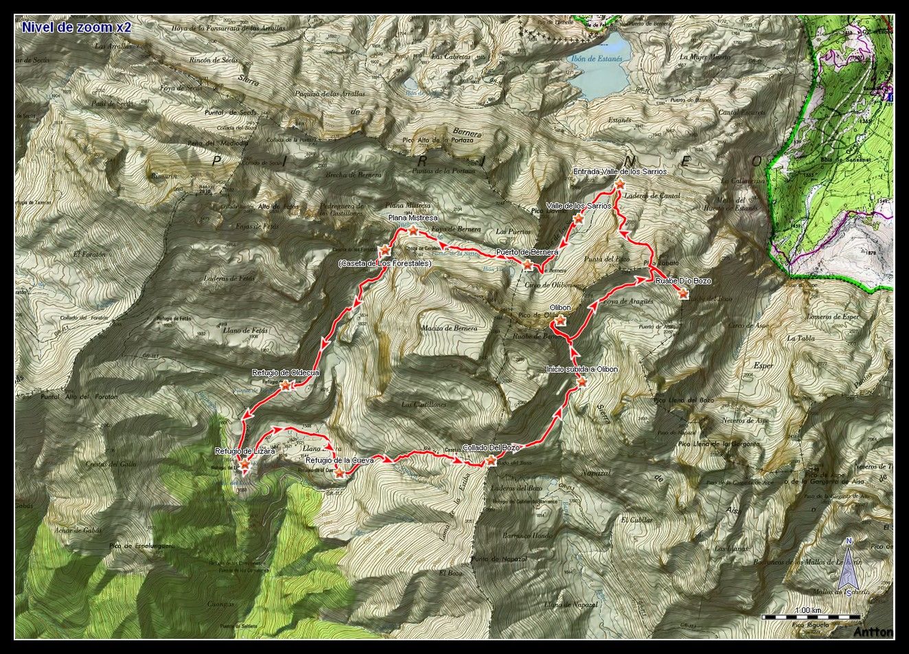 Mapa ruta al Olibon