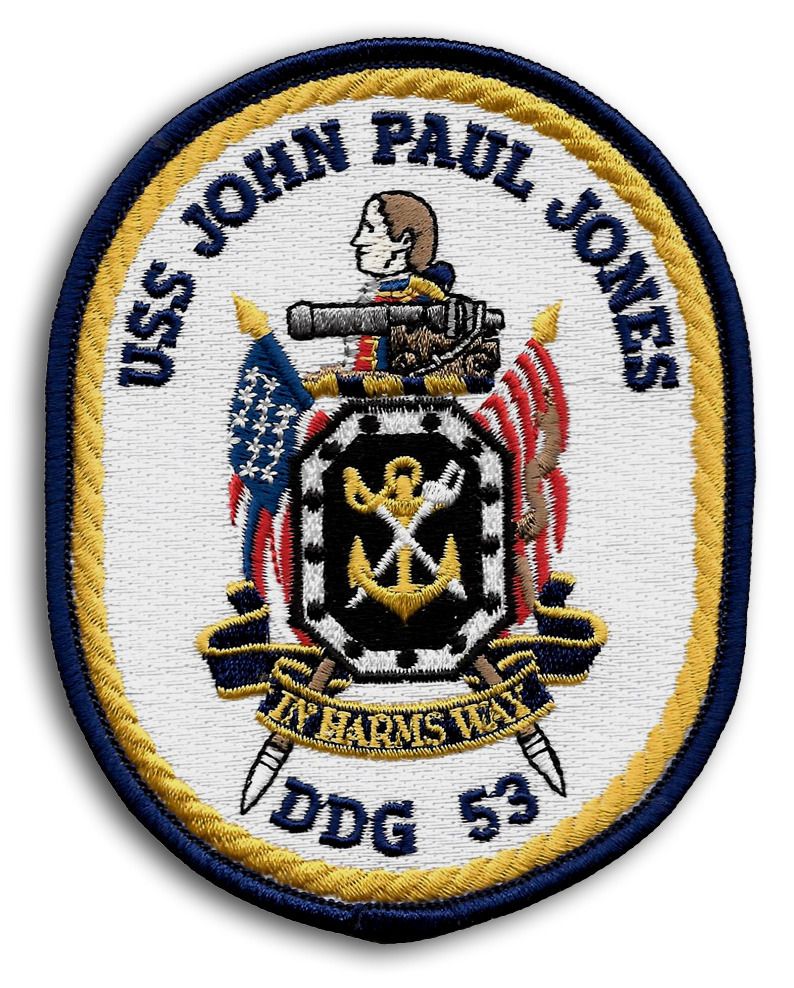 US NAVY DDG-53 USS JOHN PAUL JONES Guided Missile Destroyer Ship Crest ...