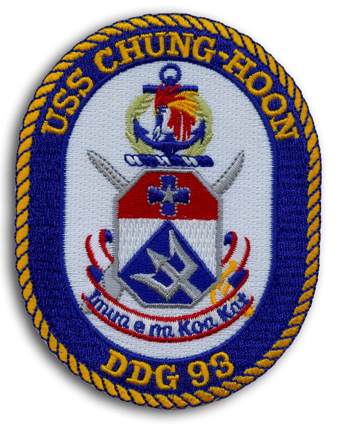 US NAVY DDG-93 USS CHUNG-HOON Guided Missile Destroyer Ship Crest Patch